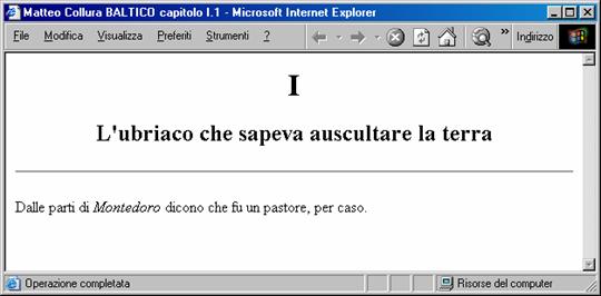 esempio di output XSLT html visualizzato nel browser Internet Explorer 