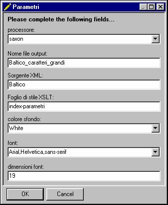 Clip di NoteTab per la creazione di un file bat per inviare parametri al processore XSLT